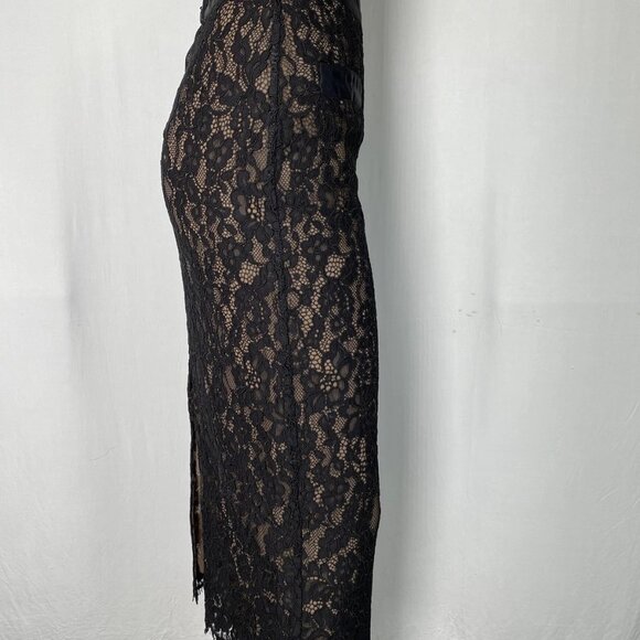 Elegant Black Lace Midi Skirt - Picture 6 of 10